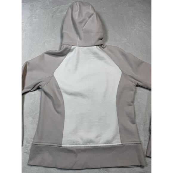 Lululemon Scuba Hoodie Size 12 Light Taupe White Zip Up Sweatshirt Pink Zipper - Picture 6 of 8